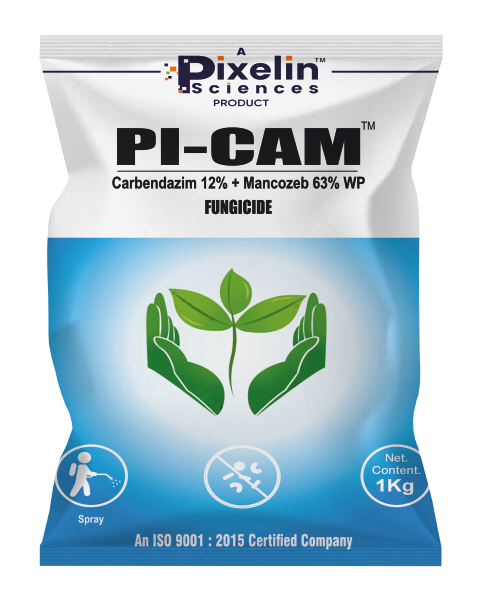 PI-CAM | Carbendazim 12% + Mancozeb 63% WP | Broad-Spectrum Fungicide for Leaf Spot, Blight & Rot Control