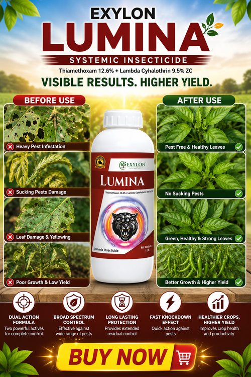 EXYLON LUMINA - Thiamethoxam 12.6% LambdaCyhalothrin 9.5% ZC /BEST INSECTICIDE WITH DUAL ACTION FORMULA