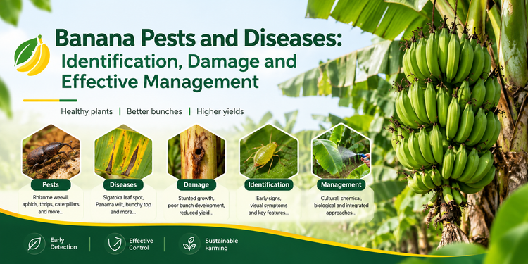 Banana Pests and Diseases: Identification, Damage and Effective Management