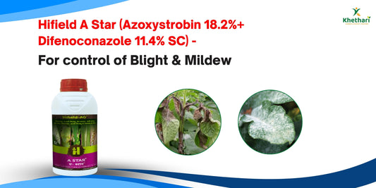 Hifield A Star (Azoxystrobin 18.2%+ Difenoconazole 11.4% SC) For control of Blight & Mildew