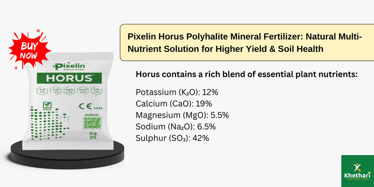Pixelin Horus Polyhalite Mineral Fertilizer: Natural Multi-Nutrient Solution for Higher Yield & Soil Health