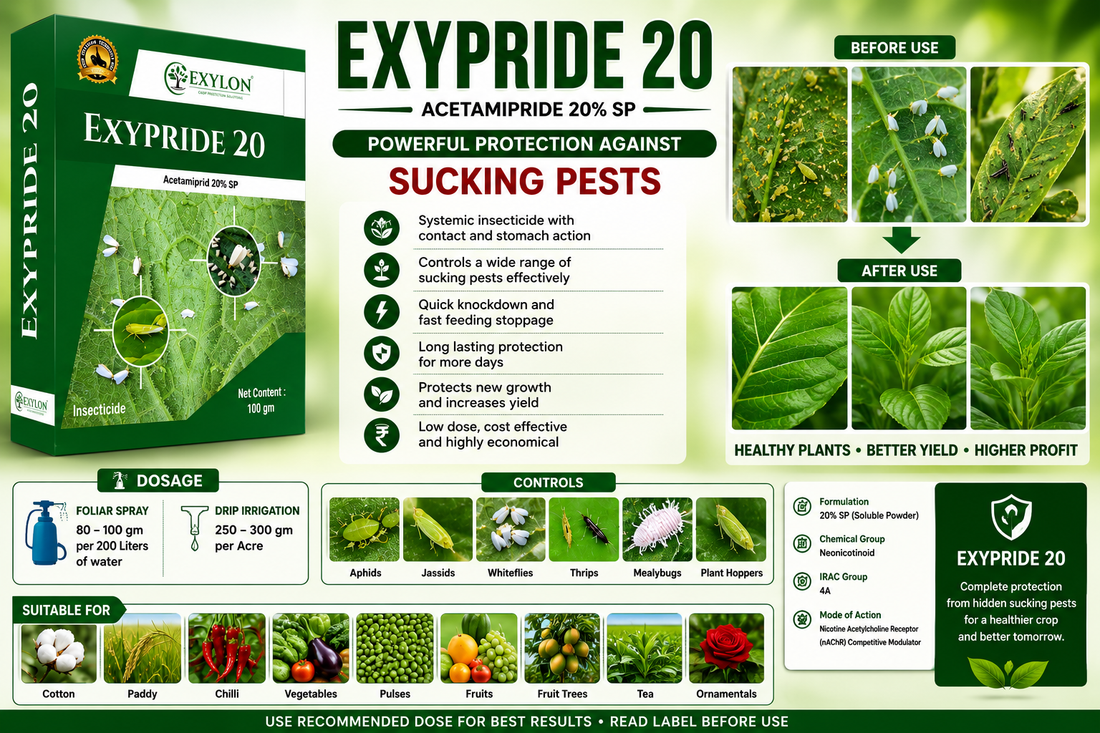 EXYLON EXYPRIDE 20(ACETAMIPRIDE 20% SP)/KHETHARI/BEST FOR SUCKING PESTS