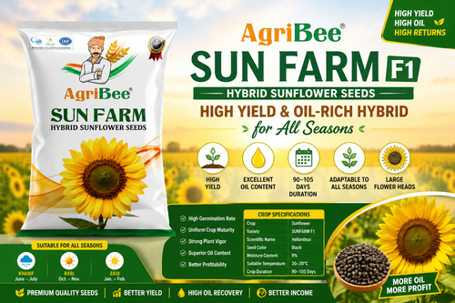 AgriBee Sun Farm F1 Hybrid Sunflower Seeds – High Yield & Oil-Rich Hybrid for All Seasons