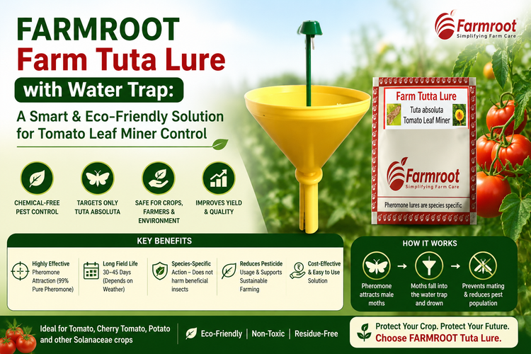 FARMROOT Farm Tuta Lure with Water Trap: A Smart & Eco-Friendly Solution for Tomato Leaf Miner Control