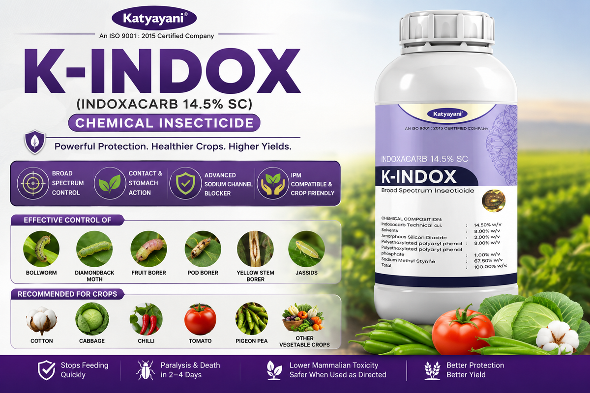 Katyayani K-Indox (Indoxacarb 14.5% SC) Chemical Insecticide – Khethari