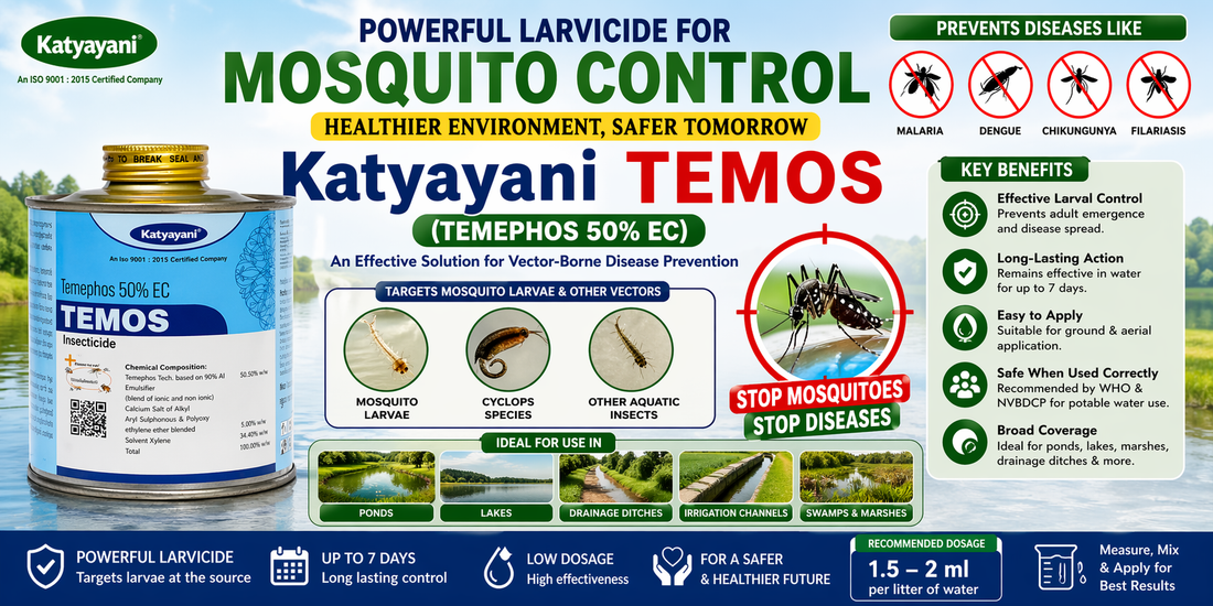 Katyayani Temos Temephos 50% EC A Trusted Larvicide for Effective Mosquito and Vector Control