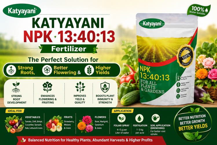 Katyayani NPK 13:40:13 Fertilizer – The Perfect Solution for Strong Roots, Better Flowering & Higher Yields