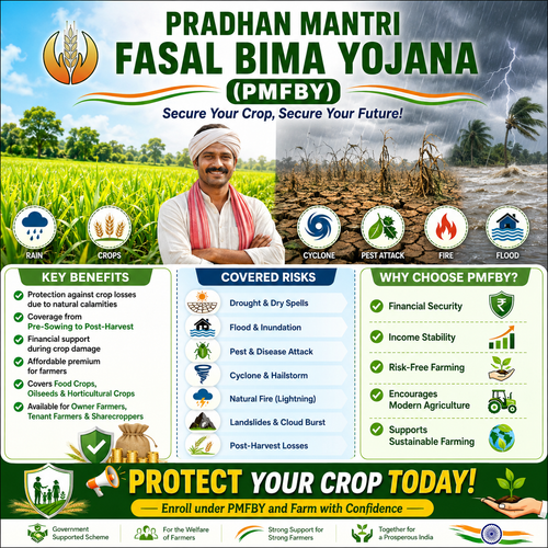 PRADHAN MANTRI FASAL BIMA YOJANA(PMFBY)/PMFBY OBJECTIVES ,COVERAGE OF CROPS,COVERAGE OF RISKS AND EXCLUSIONS