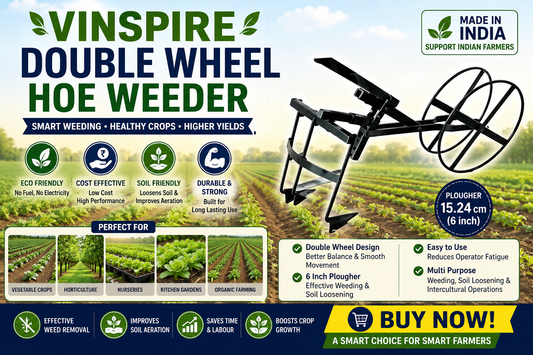 VINSPIRE DOUBLE WHEEL HOE WEEDER MILD STEEL