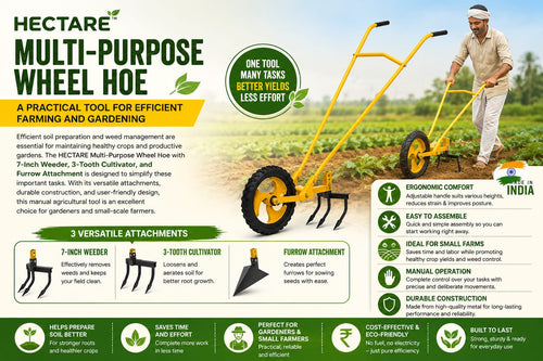 HECTARE Multi-Purpose Wheel Hoe: A Practical Tool for Efficient Farming and Gardening