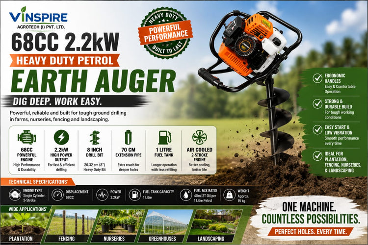 Heavy-Duty Petrol Earth Auger