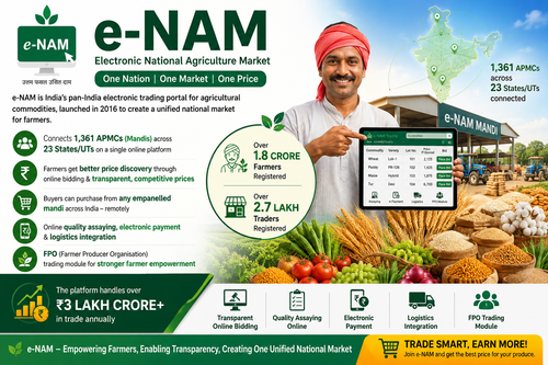 WHAT IS e-NAM (National agriculture market)/e-NAM -National agriculture market 2026- Online Mandi for 1.8 crore Farmers