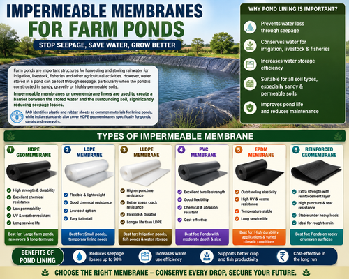 types of impermeable or geomemberanes used in farmponds