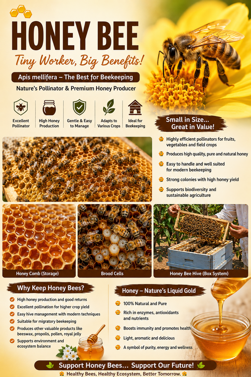DIFFERENT TYPES OF HONEY BEES IN INDIA AND THEIR HONEY YIELD