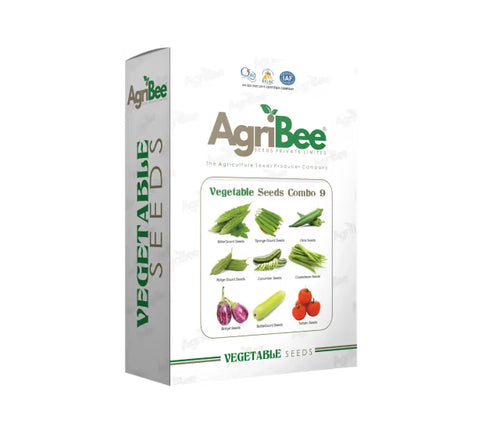 AgriBee F1 Hybrid Vegetable Seeds Combo Pack 9 Type of Seeds (20g x 5pack) = 1 Box