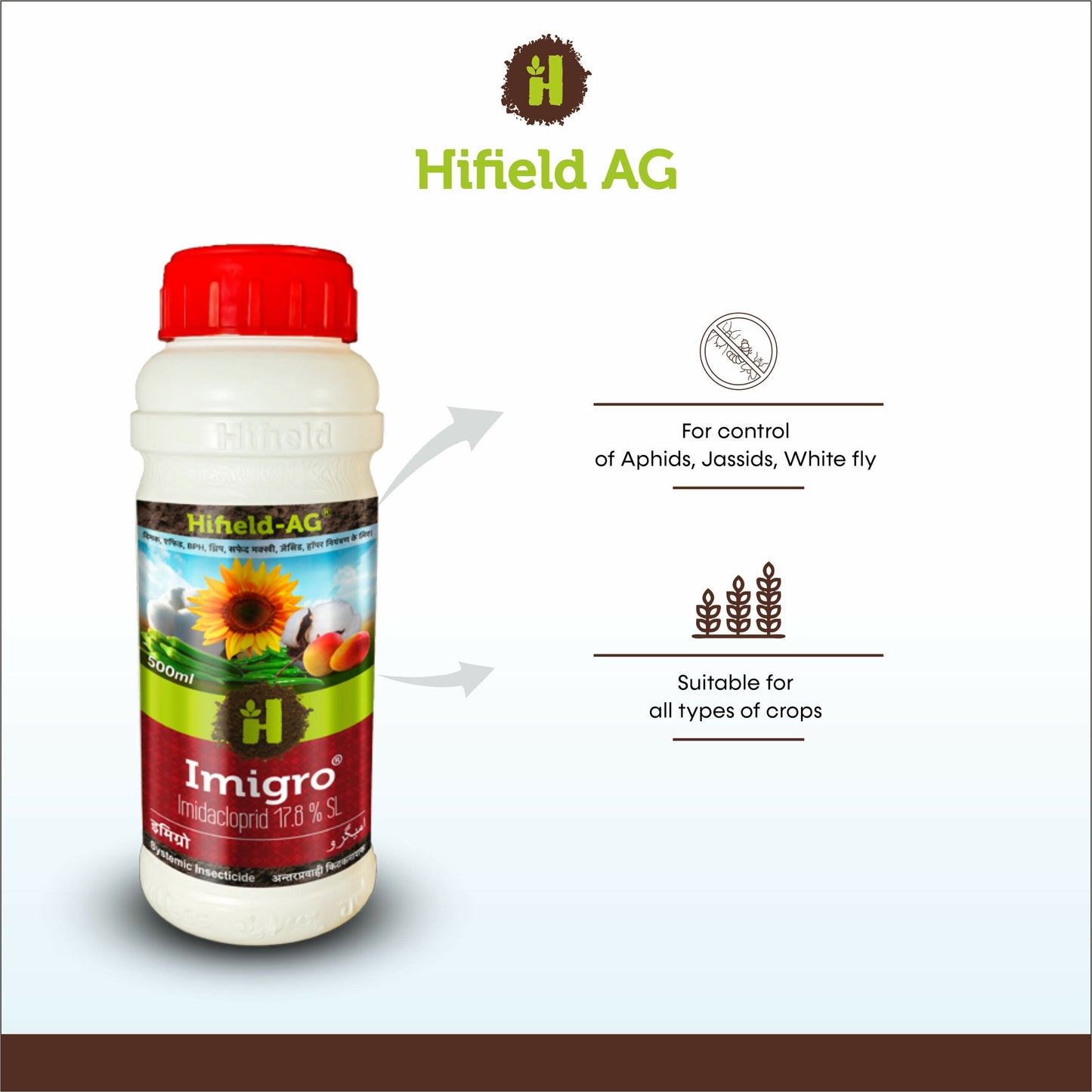 Imigro® (Imidacloprid 17.8% SL) For control of Sucking pest like Aphids, Jassid & White fly.