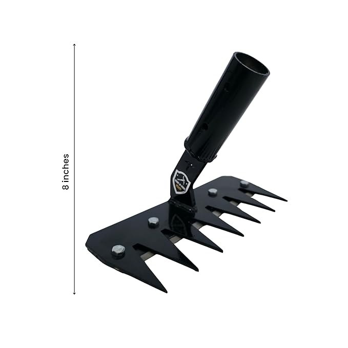HECTARE Deep Root Weeder Cultivator Head (8-Inch) | Heavy Duty Metal Garden Tool for Root Removal | Essential Agriculture Equipment for Tilling and Weeding