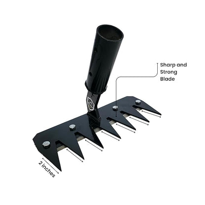 HECTARE Deep Root Weeder Cultivator Head (8-Inch) | Heavy Duty Metal Garden Tool for Root Removal | Essential Agriculture Equipment for Tilling and Weeding