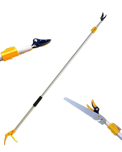 HECTARE Long Reach Pruner & Fruit Harvester - 10 ft Telescopic Aluminum Pole Saw with Cut and Hold Feature for Thin Branches, Lightweight Design
