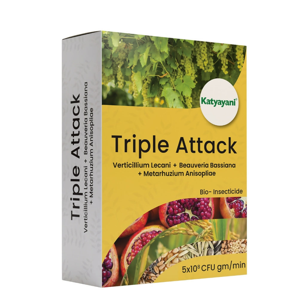 KATYAYANI TRIPLE ATTACK | VERTICILLIUM LECANII + BEAUVERIA BASSIANA + METARHIZIUM ANISOPLIAE | BIO PESTICIDE POWDER