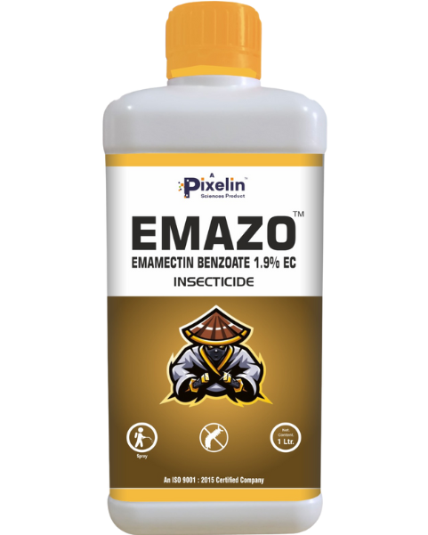 PIXELIN EMAZO (Emamectin Benzoate 1.9% EC) – Powerful Insecticide for Bollworm and Lepidopteran Pest Control