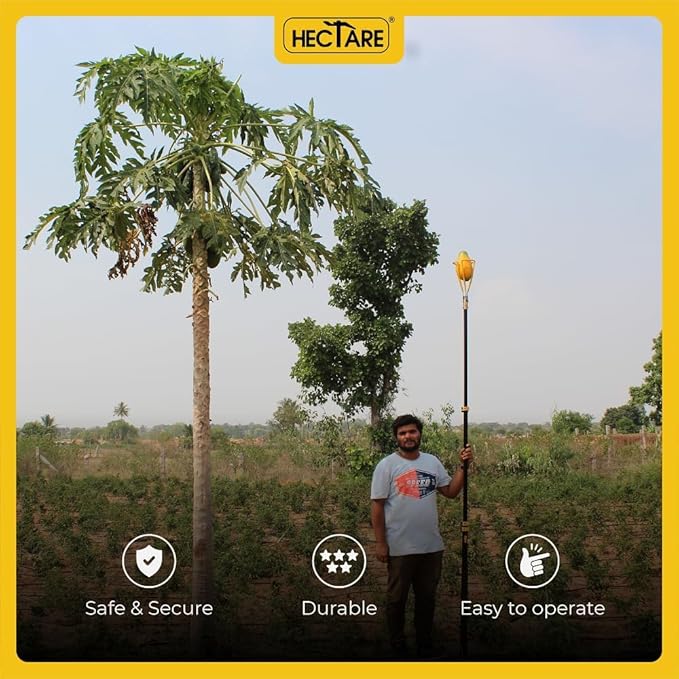 HECTARE Papaya Harvesting Tool - Handheld Fruit Picker (Without Pole) - entle Prongs, Preserves Fruit Quality, Quick Clean-Up, Suitable for Gardens & Orchards