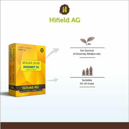 Ridomet® (Metalaxyl 35% WS) For control of downy mildew as well as seed dresser.