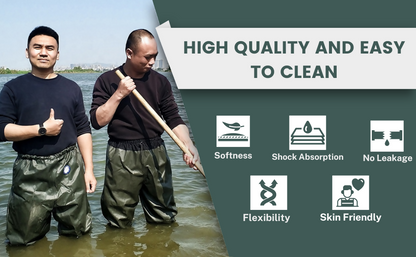 Fishing Shoes | Hip Waders | Waterproof Anti-Slip PVC Boots for Fishing, Farming & Outdoor Work