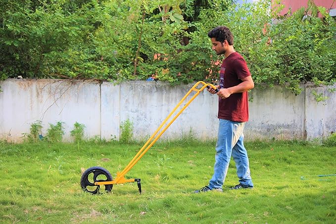 HECTARE Multi-Purpose Wheel Hoe with 7 Inch Weeder, 3 Tooth Cultivator, and Furrow Attachment - Adjustable Handle, Lightweight for Home Gardeners & Small Farms