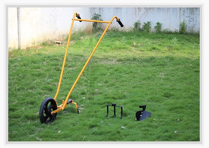 HECTARE Multi-Purpose Wheel Hoe with 7 Inch Weeder, 3 Tooth Cultivator, and Furrow Attachment - Adjustable Handle, Lightweight for Home Gardeners & Small Farms