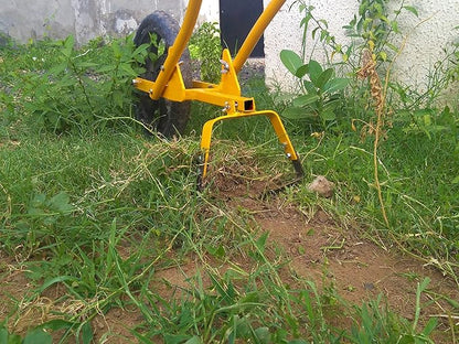 HECTARE Multi-Purpose Wheel Hoe with 7 Inch Weeder, 3 Tooth Cultivator, and Furrow Attachment - Adjustable Handle, Lightweight for Home Gardeners & Small Farms