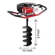 Neptune Earth auger AG-52 (Two man) with 63 CC 2 stroke engine, 10" drill - Khethari