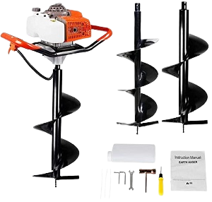 Neptune Earth auger AG-52 (Two man) with 63 CC 2 stroke engine, 10" drill - Khethari